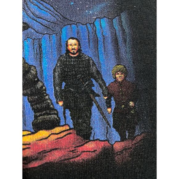 Game of Thrones T-Shirt Men’s Large Black Skull & Flames Graphic Tee - Picture 8 of 8